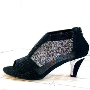 PIERRE Dumas Open Toe Sheer Side Booties, Size 11